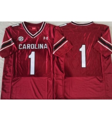 South Carolina Gamecock Red #1 Stitched Football Jersey