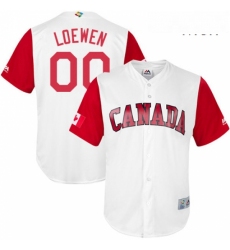 Mens Canada Baseball Majestic 00 Adam Loewen White 2017 World Baseball Classic Replica Team Jersey