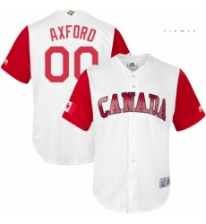 Mens Canada Baseball Majestic 00 John Axford White 2017 World Baseball Classic Replica Team Jersey