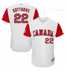 Mens Canada Baseball Majestic 22 George Kottaras White 2017 World Baseball Classic Authentic Team Jersey