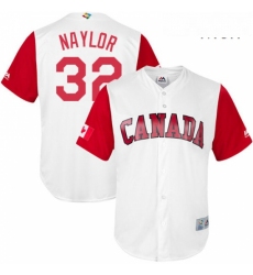 Mens Canada Baseball Majestic 32 Josh Naylor White 2017 World Baseball Classic Replica Team Jersey