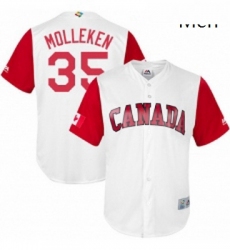 Mens Canada Baseball Majestic 35 Dustin Molleken White 2017 World Baseball Classic Replica Team Jersey