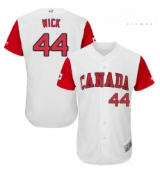 Mens Canada Baseball Majestic 44 Rowan Wick White 2017 World Baseball Classic Authentic Team Jersey