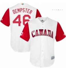 Mens Canada Baseball Majestic 46 Ryan Dempster White 2017 World Baseball Classic Replica Team Jersey