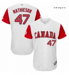 Mens Canada Baseball Majestic 47 Scott Mathieson White 2017 World Baseball Classic Authentic Team Jersey