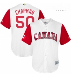 Mens Canada Baseball Majestic 50 Kevin Chapman White 2017 World Baseball Classic Replica Team Jersey