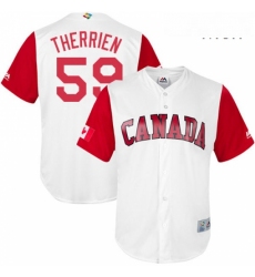 Mens Canada Baseball Majestic 59 Jessen Therrien White 2017 World Baseball Classic Replica Team Jersey