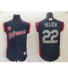 National League 22 Christian Yelich Navy 2019 MLB all star Game Player Jersey