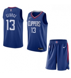 Clippers 13 Paul George Blue City Edition Nike Swingman Jersey 28With Shorts
