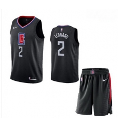 Clippers 2 Kawhi Leonard Black City Edition Nike Swingman Jersey 28With Shorts