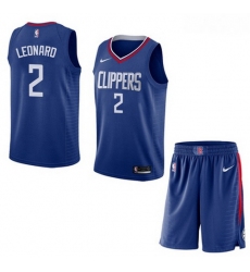 Clippers 2 Kawhi Leonard Blue City Edition Nike Swingman Jersey  With Shorts