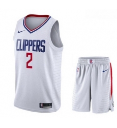 Clippers 2 Kawhi Leonard White City Edition Nike Swingman Jersey 28With Shorts