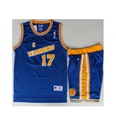 Golden State Warriors 17 Chris Mullin Blue Hardwood Classics NBA Jerseys Shorts Suits