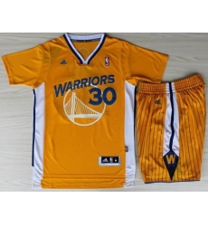 Golden State Warriors 30 Stephen Curry Yellow Revolution 30 Swingman NBA Jerseys Shorts NBA Suits
