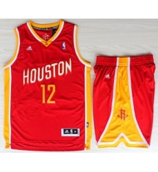 Houston Rockets 12 Dwight Howard Red Throwback Revolution 30 Swingman NBA Jerseys Shorts Suits