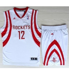 Houston Rockets 12 Dwight Howard White Revolution 30 Swingman NBA Jerseys Shorts Suits