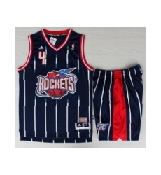 Houston Rockets 4 Charles Barkley Blue Hardwood Classics Revolution 30 NBA Jerseys Shorts Suits