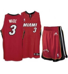 Miami Heat 3 Dwyane Wade Red Revolution 30 Swingman Jersey & Shorts Suit