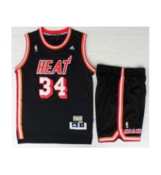 Miami Heat 34 Ray Allen Black Hardwood Classics Revolution 30 NBA Jerseys Short Suit