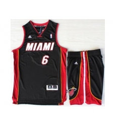 Miami Heat 6 LeBron James Black Revolution 30 Swingman NBA Jerseys Short Suits MIAMI Style