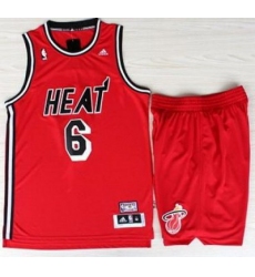 Miami Heat 6 LeBron James Red Hardwood Classics Revolution 30 Swingman NBA Suits