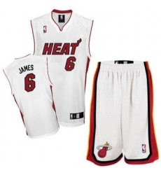Miami Heat 6 Lebron James White Revolution 30 Swingman Jersey & Shorts Suit