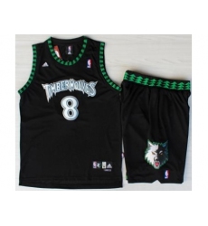 Minnesota Timberwolves 8 Latrell Sprewell Black Swingman NBA Jerseys Short Suits