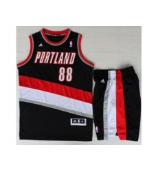 Portland Trail Blazers 88 Nicolas Batum Black Revolution 30 Swingman NBA Jersey Short Suits