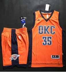 Thunder #35 Kevin Durant Orange Alternate A Set Stitched NBA Jersey