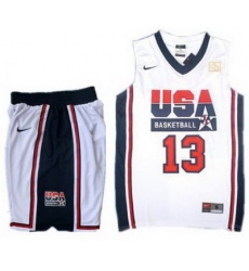 USA Basketball Retro 1992 Olympic Dream Team White Jersey & Shorts Suit #13 Chris Paul