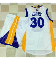 Warriors #30 Stephen Curry White A Set Stitched NBA Jersey