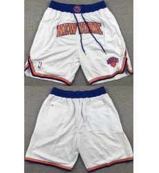 Men New Yok Knicks White Shorts