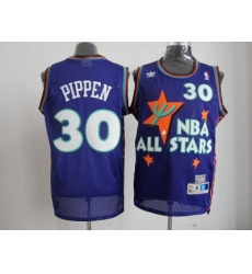 NBA Chicago Bulls 95 All Star #30 Pippen Purple Jerseys