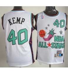 Seattle SuperSonics #40 Shawn Kemp 1995 All Star White NBA Jerseys