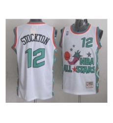 NBA 96 All Star #12 Stockton White Jerseys