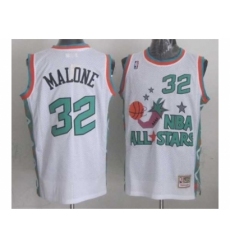 NBA 96 All Star #32 Malone White Jerseys