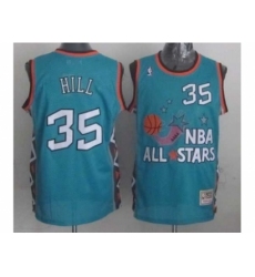 NBA 96 All Star #35 Hill Blue Jerseys
