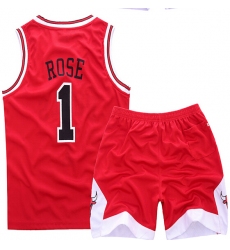 Youth NBA Chicago Bulls 1# Rose Red Suit Sets