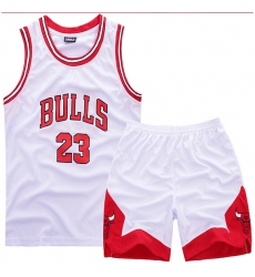 Youth NBA Chicago Bulls 23# Mickle Jordan White Suit Sets