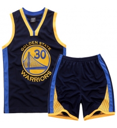 Youth NBA Golden State Warriors 30# Steve Curry Black Suit Sets