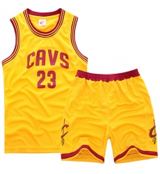 youth Cleveland Cavaliers 23# Lebron James Yellow Suit Sets