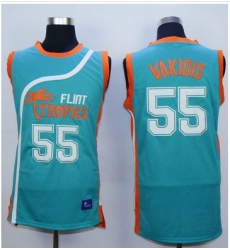 Flint Tropics #55 Vakidis Blue Semi-Pro Movie Stitched Basketball Jersey
