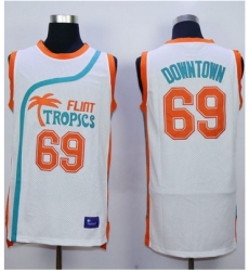 Flint Tropics #69 Downtown White Semi-Pro Movie Stitched Basketball Jersey