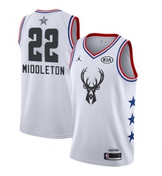 Bucks 22 Khris Middleton White Youth Basketball Jordan Swingman 2019 AllStar Game Jersey