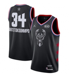 Bucks 34 Giannis Antetokounmpo Black 2019 NBA All Star Game Jordan Brand Swingman Jersey