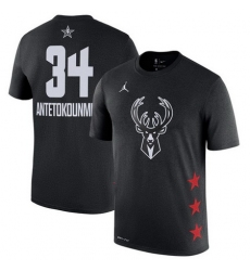 Bucks 34 Giannis Antetokounmpo Black 2019 NBA All Star Game Men's T Shirt