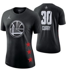 Golden State Warriors 30 Stephen Curry Black 2019 NBA All Star Game Women T Shirt
