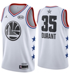 Golden State Warriors 35 Kevin Durant White 2019 NBA All Star Game Jordan Brand Swingman Jersey