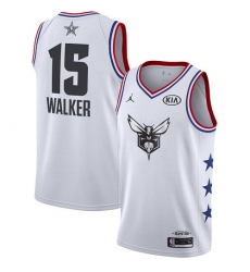 Hornets #15 Kemba Walker White Basketball Jordan Swingman 2019 All Star Game Jersey