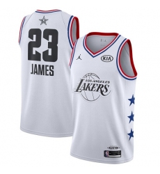 Lakers #23 LeBron James White Basketball Jordan Swingman 2019 All Star Game Jersey